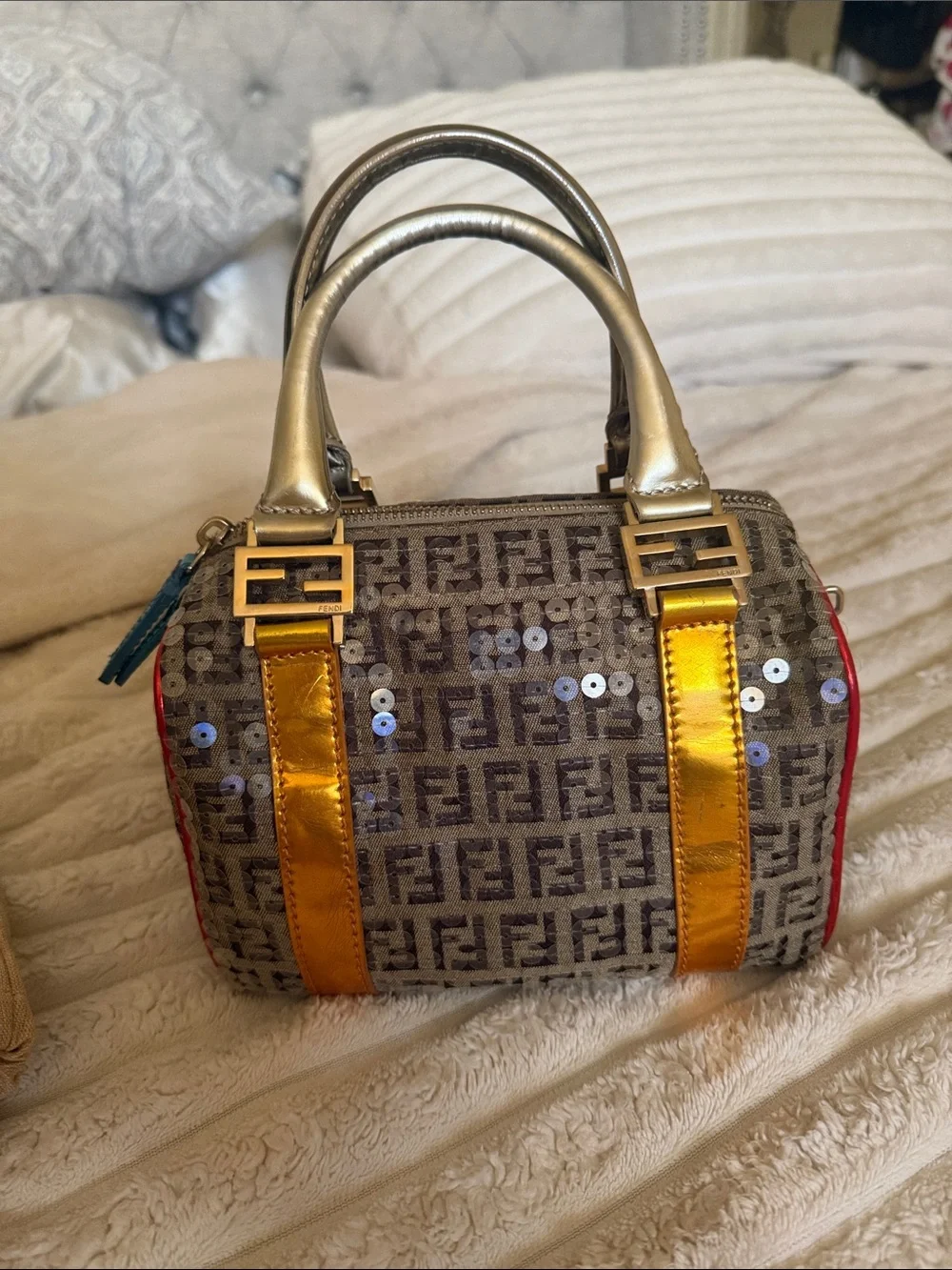 Fendi forever bauletto sequin bag